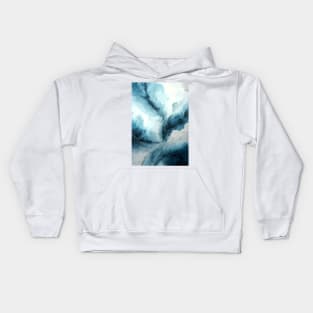 Cloudy Storm - Abstract Alcohol Ink Art Kids Hoodie